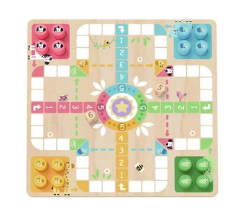 TOOKY TOY Gry Planszowe Logiczne 2w1 Ludo Chińczyk + Uwolnij Zwierzątka