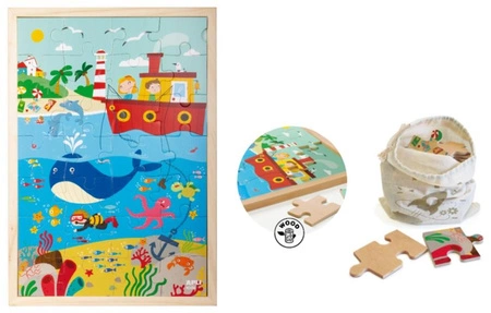 Drewniane puzzle w ramce Apli Kids - Ocean 4+