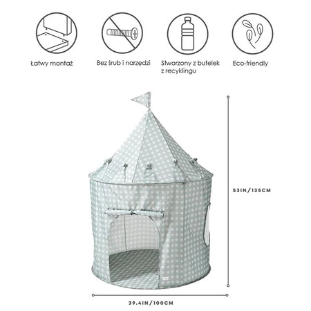 3 Sprouts Namiot dla Dzieci Recycled Gingham Blue