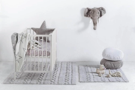 Lorena Canals Dywan bawełniany Trenzas Pearl Soft Grey 120 x 160 cm