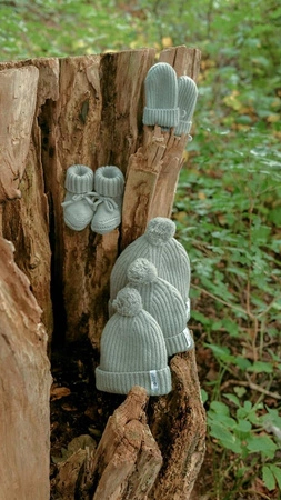 Lodger Czapeczka z wełny merino 100% miętowa Silk 3-6 m