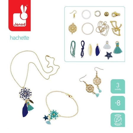 Zestaw do tworzenia biżuterii Łapacze snów 8+, Janod