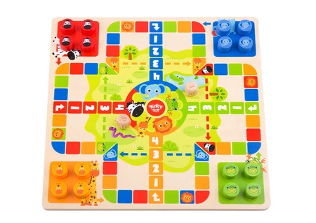 TOOKY TOY Gry Planszowe Logiczne 2w1 Ludo Chińczyk + Uwolnij Zwierzątka