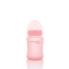 Szklana butelka ze smoczkiem S, 150 ml, różowa, Everyday Baby