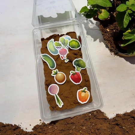 ChildGen, Piasek kinetyczny, Magiczna gleba z warzywami 100% naturalny, 907g w pojemniku