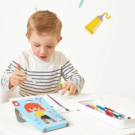 Janod Flamastry pędzelkowe 10 kolorów 3+