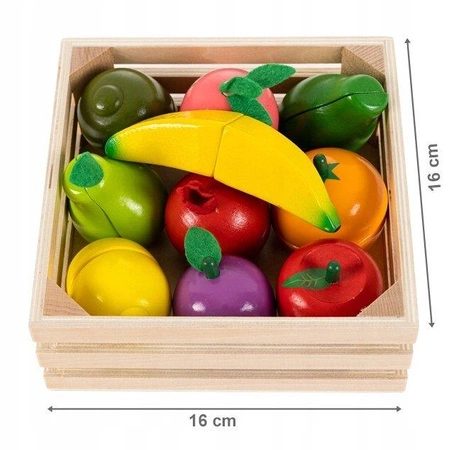 Drewniane owoce do krojenia na magnes Ecotoys