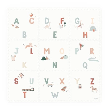Play&Go Dwustronna Mata Piankowa EEVAA 3w1 Alphabet / Terrazzo