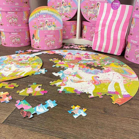 BOPPI, Puzzle okrągłe 58 cm - Jednorożce 150 elem.