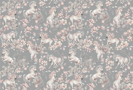 UNICORNS GRAY Tapeta Malumi