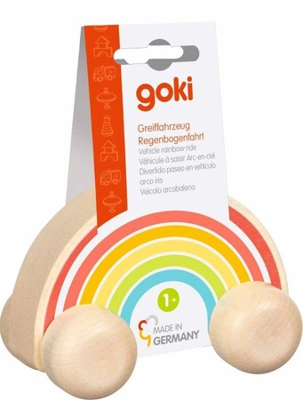 Drewniany samochodzik Tęczowe autko Goki 55845