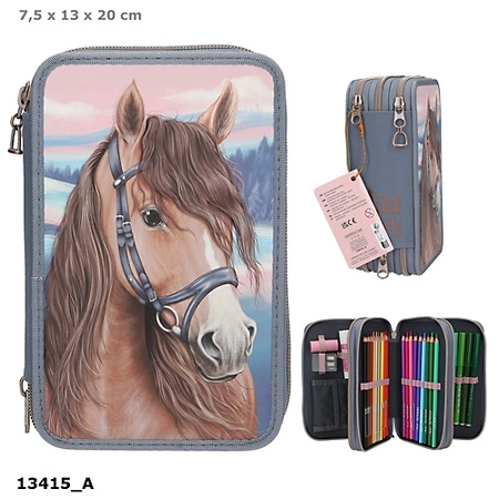 Piórnik 3 komorowy z wyposażeniem Miss Melody 3D 13415A