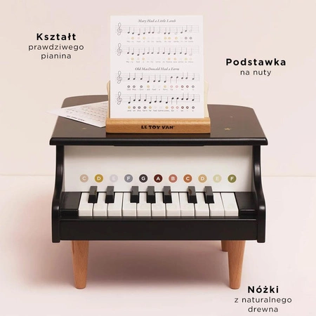 Drewniany fortepian edukacyjna zabawka dla dzieci pianino muzyka Le Toy Van