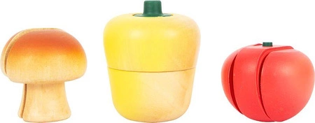 Zestaw drewnianych warzyw do krojenia z deską i nożykiem w skrzynce Small Foot 12329