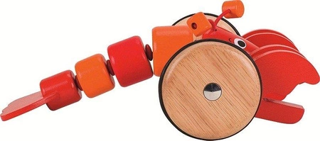 Drewniana zabawka na sznurku Rak Rudolf 54904-Goki, zabawki do ciągnięcia