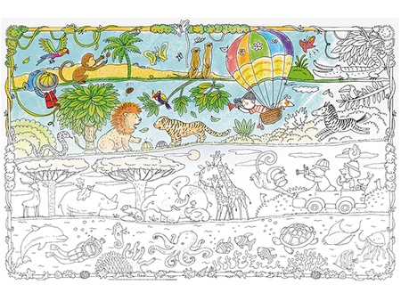 Kolorowanka podłogowa XXL - SAFARI 4l+ MONUMI