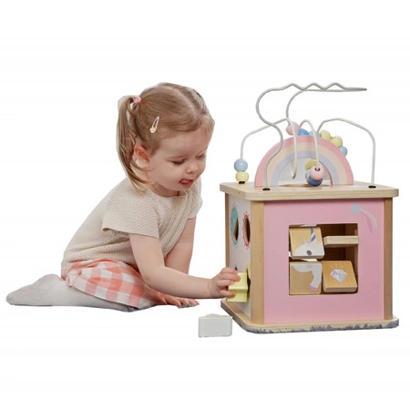 CLASSIC WORLD Wielofunkcyjna Kostka Logiczna Aktywności Jednorożec MONTESSORI