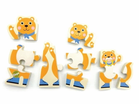 Oops Puzzle Dwustronne Miś 18m+