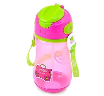 Bidon ze słomką - różowy Trixie