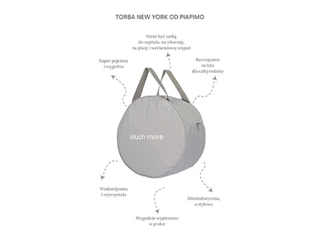 Wielofunkcyjna torba do porodu NEW YORK szara PIAPIMO