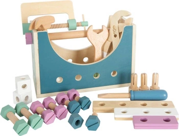 Drewniany zestaw narzędzi w skrzynce z uchwytem Nordic 12213-Small Foot, majsterkowanie i narzędzia do majsterkowania