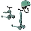 Zestaw SCOOTANDRIDE Highwaykick 1 2w1 Jeździk i hulajnoga 1-5 lat Forest + Kask XXS Forest