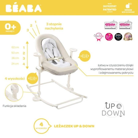 Beaba Leżaczek Bouncer Up&Down PLUS Sea Salt