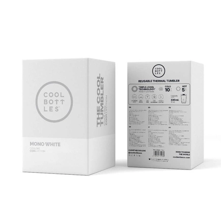 Cool Bottles Kubek termiczny 330 ml Triple cool Mono White