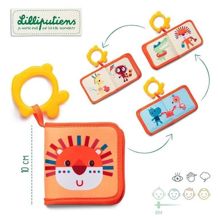 LILLIPUTIENS Książeczka do kąpieli z gryzakiem Lew Jack 6 m+