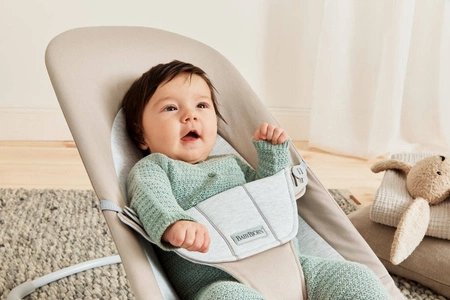 BABYBJORN - leżaczek BALANCE SOFT COTTON/JERSEY - Beż/Szary