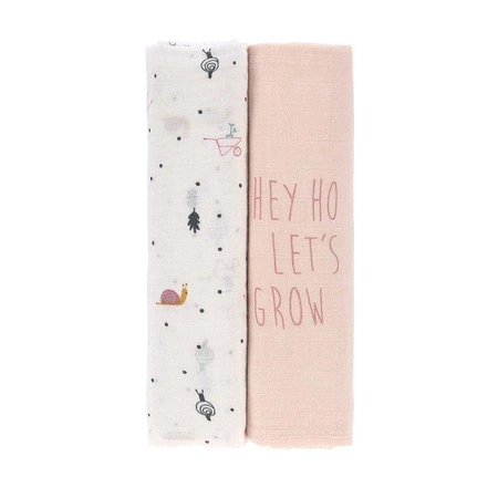 Lassig Bambusowy Otulacz-Kocyk 120x120cm Zestaw 2 szt. Garden Explorer Ślimak