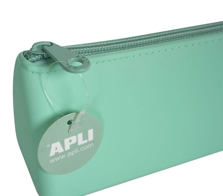 Trójkątny silikonowy piórnik Nordik Collection Apli Kids - Zielony