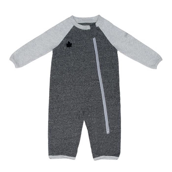 Juddlies Organic Raglan Pajacyk Black NB