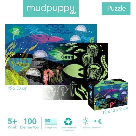 Mudpuppy Puzzle świecące w ciemności Pod wodą 100 elementów 5+