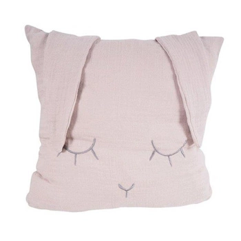 Poszewka na poduszkę 40 x 40 cm, Królik, pudrowy róż, Kikadu