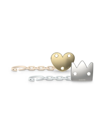 Klips Do Smoczka Błyszczący.Serce.Beżowy Suavinex