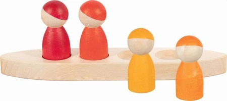 Kolorowe ludziki w łódce 58469-goki, zabawki z drewna