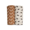 Lulujo Boho Kocyk Muślinowy Black Birds/Mudcloth 2szt.