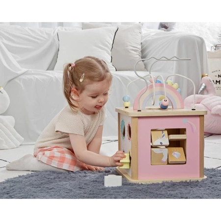 CLASSIC WORLD Wielofunkcyjna Kostka Logiczna Aktywności Jednorożec MONTESSORI