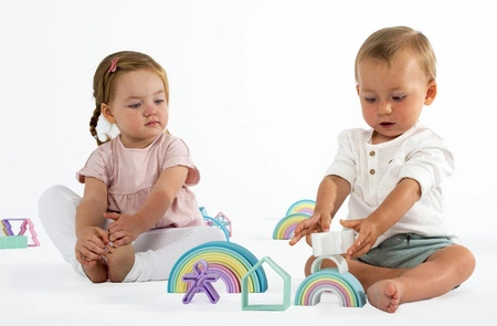 DENA Duża Silikonowa Tęcza Pastel - 12 elementów