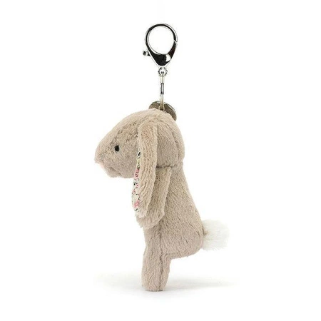 JellyCat - Breloczek Króliczek z Kwiecistymi Uszami Beżowy 17 cm