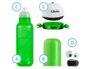 IQBottles, Bidon-butelka 2w1 Green/White cap