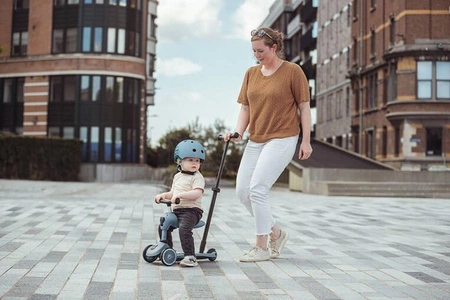 SCOOTANDRIDE Highwaykick 1 Push and Go 2w1 Jeździk i hulajnoga z rączką do prowadzenia 1-5 lat Steel