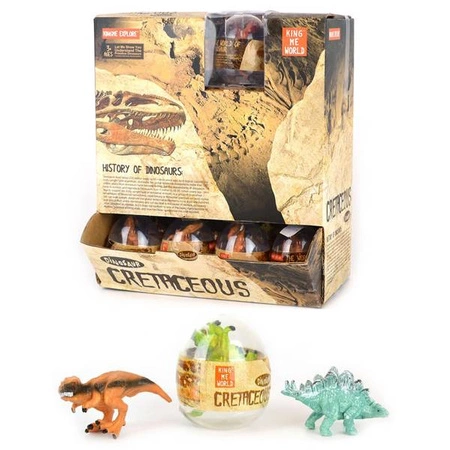 Figurki dinozaurów w jajku  8cm  - display 32 szt