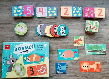 Zestaw 3 gier Apli Kids - Zwierzęta