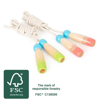 Zestaw 2 skakanek z drewnianymi uchwytami Active 11872 Small Foot