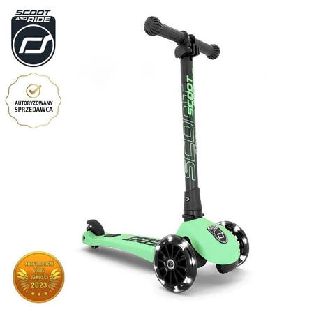 SCOOTANDRIDE Highwaykick 3 LED Hulajnoga składana ze świecącymi kółkami 3+ Kiwi