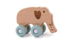 B-Drewniany słonik na kółkach Blue