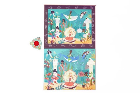 Scratch, 2 w 1 Puzzle magnetyczne i gra Szukaj z lupą - Syrenki 30 el.