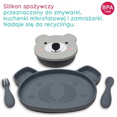 Tum Tum Zestaw Obiadowy dla Dzieci z Przyssawkami Grey